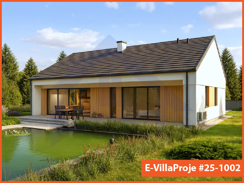 CVL-25-1002 • 132 m² 3+1 Tek Katlı Çelik Villa - Mimari Kat Planı ve Dış Cephe