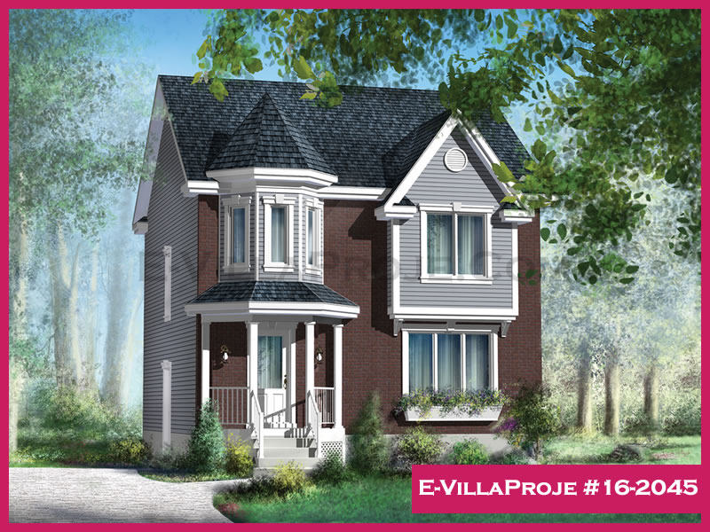 CVL-16-2045 • 134 m² 3+1 Dubleks Çelik Villa - Mimari Kat Planı ve Dış Cephe