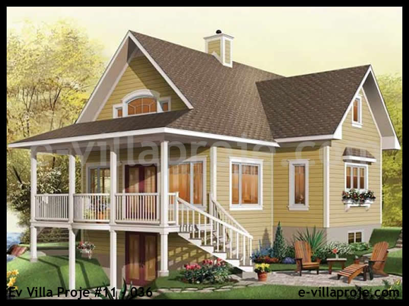 CVL-11-036 • 134 m² 3+1 Dubleks Çelik Villa - Mimari Kat Planı ve Dış Cephe