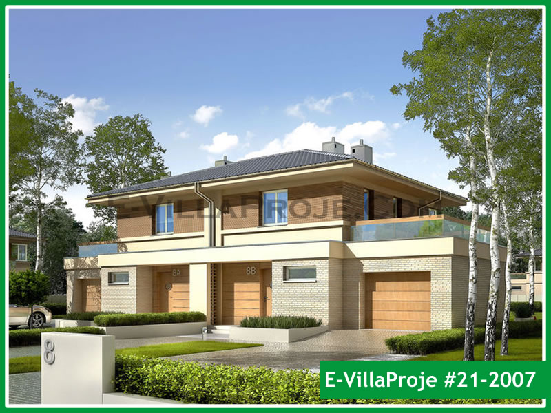 CVL-21-2007 • 134 m² 3+1 Dubleks Çelik Villa - Mimari Kat Planı ve Dış Cephe