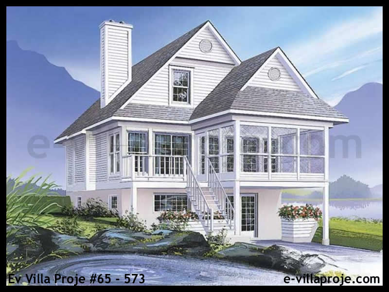 CVL-65-573 • 134 m² 3+1 Dubleks Çelik Villa - Mimari Kat Planı ve Dış Cephe