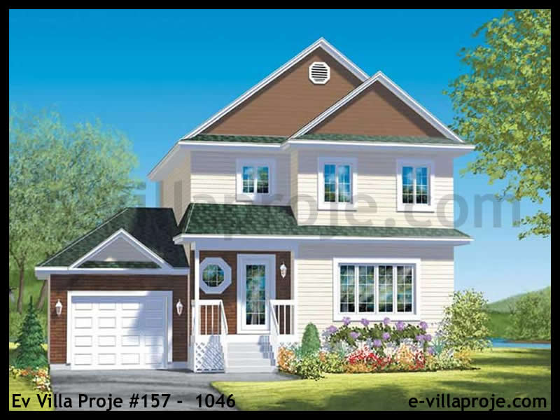 CVL-157-1046 • 135 m² 3+1 Dubleks Çelik Villa - Mimari Kat Planı ve Dış Cephe
