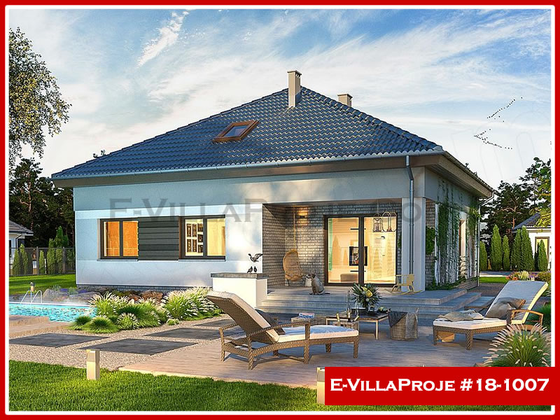 CVL-18-1007 • 135 m² 3+1 Tek Katlı Çelik Villa - Mimari Kat Planı ve Dış Cephe