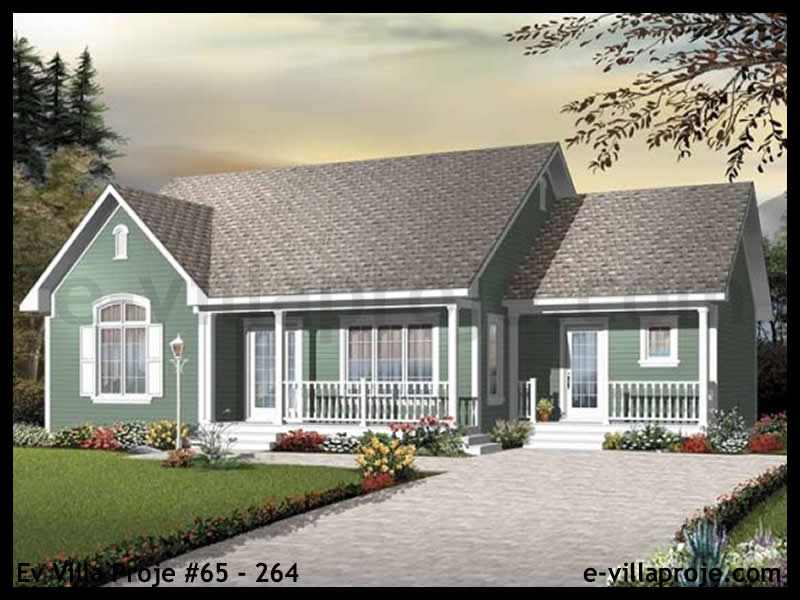 CVL-65-264 • 135 m² 3+1 Tek Katlı Çelik Villa - Mimari Kat Planı ve Dış Cephe
