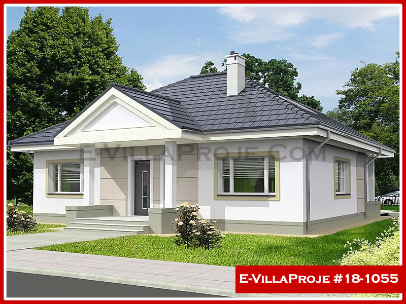 CVL-18-1055 • 135 m² 3+1 Tek Katlı Çelik Villa - Mimari Kat Planı ve Dış Cephe