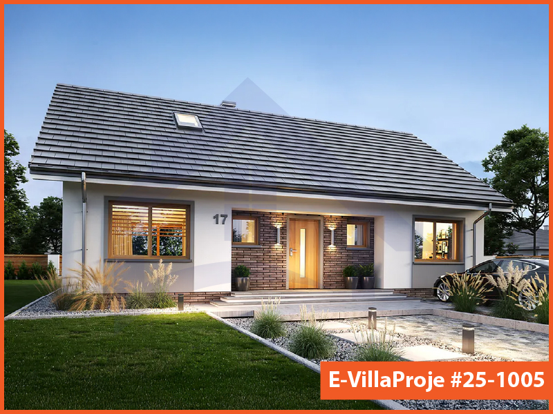 CVL-25-1005 • 135 m² 3+1 Tek Katlı Çelik Villa - Mimari Kat Planı ve Dış Cephe