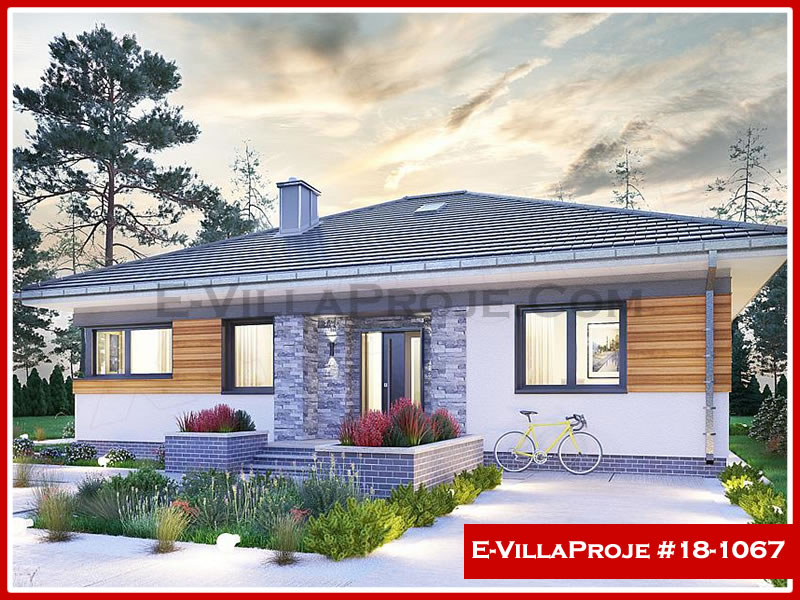 CVL-18-1067 • 137 m² 3+1 Tek Katlı Çelik Villa - Mimari Kat Planı ve Dış Cephe