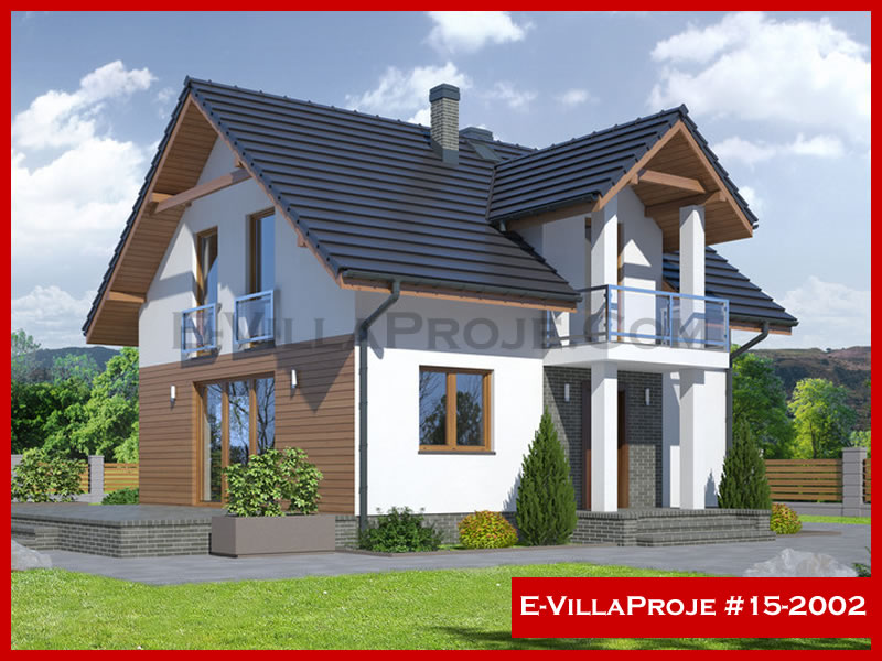 CVL-15-2002 • 139 m² 3+1 Dubleks Çelik Villa - Mimari Kat Planı ve Dış Cephe