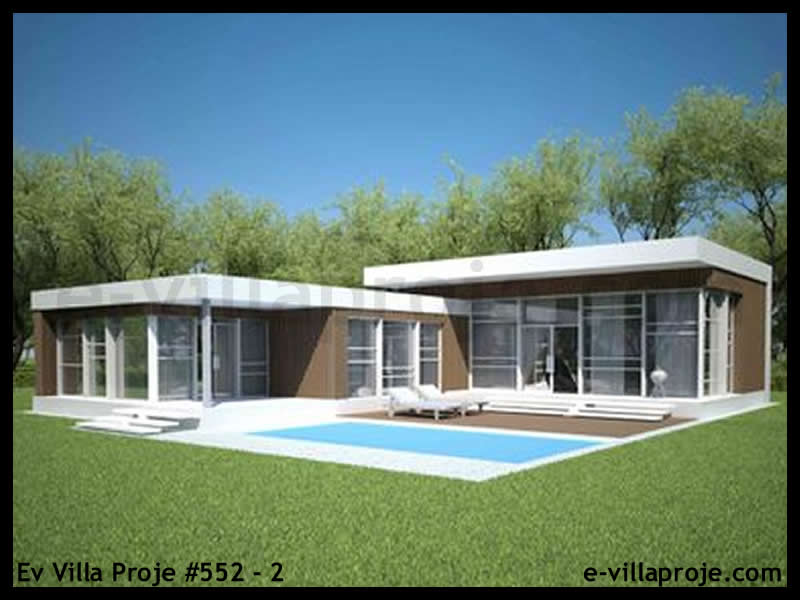 CVL-552-2 • 139 m² 3+1 Tek Katlı Çelik Villa - Mimari Kat Planı ve Dış Cephe