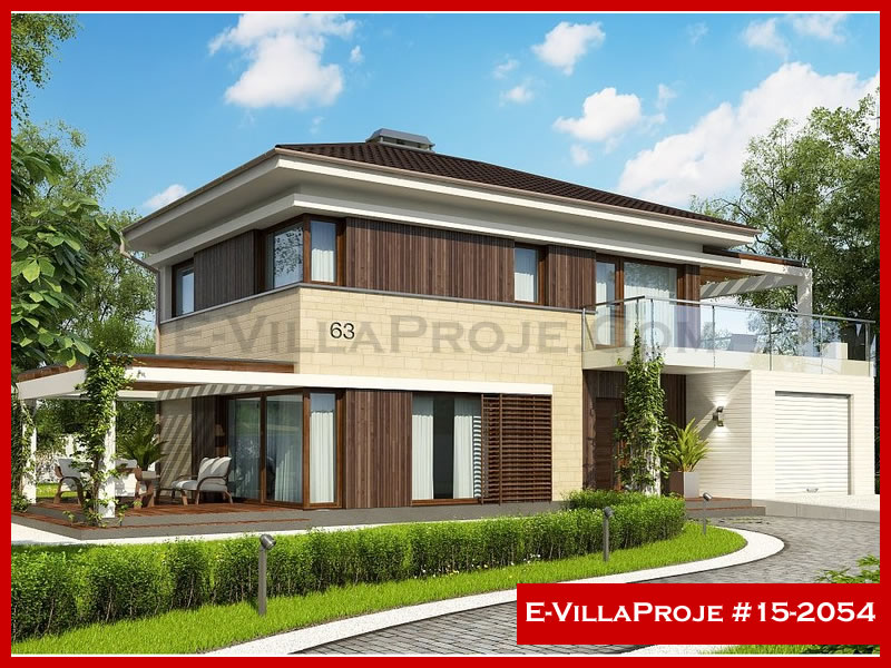CVL-15-2054 • 140 m² 4+1 Dubleks Çelik Villa - Mimari Kat Planı ve Dış Cephe