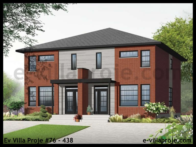 CVL-76-438 • 143 m² 4+1 Dubleks Çelik Villa - Mimari Kat Planı ve Dış Cephe