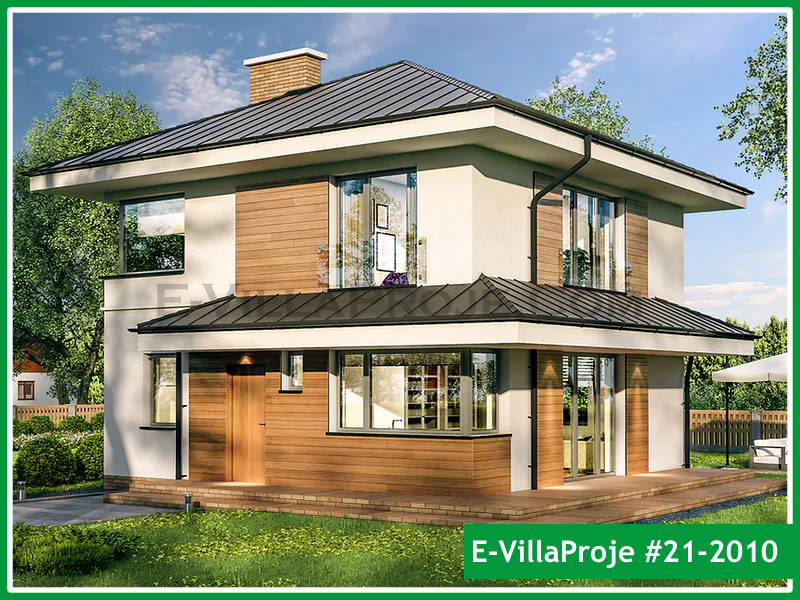 CVL-21-2010 • 144 m² 4+1 Dubleks Çelik Villa - Mimari Kat Planı ve Dış Cephe
