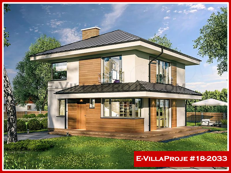 CVL-18-2033 • 145 m² 4+1 Dubleks Çelik Villa - Mimari Kat Planı ve Dış Cephe