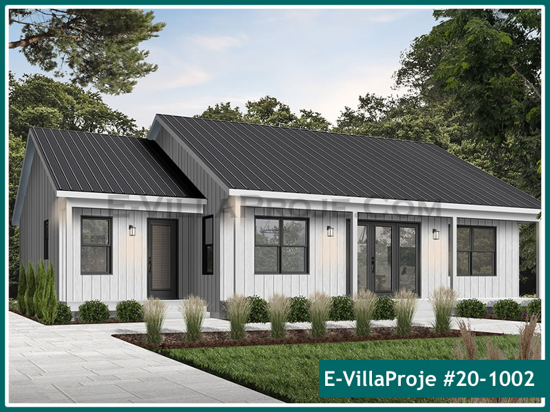 CVL-20-1002 • 145 m² 4+1 Tek Katlı Çelik Villa - Mimari Kat Planı ve Dış Cephe