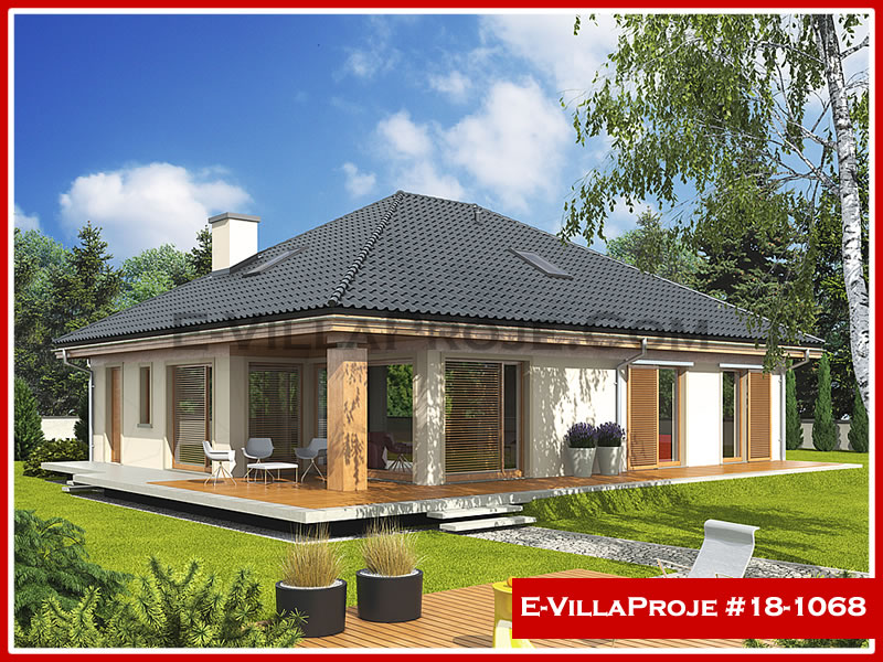 CVL-18-1068 • 150 m² 4+1 Tek Katlı Çelik Villa - Mimari Kat Planı ve Dış Cephe