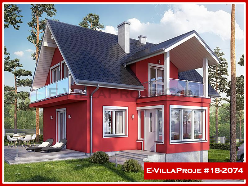 CVL-18-2074 • 152 m² 4+1 Dubleks Çelik Villa - Mimari Kat Planı ve Dış Cephe