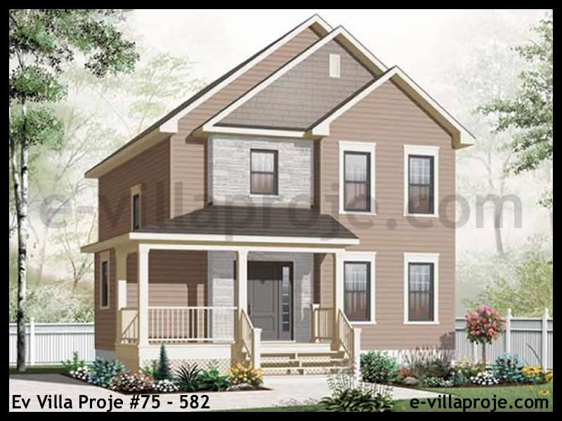 CVL-75-582 • 152 m² 4+1 Dubleks Çelik Villa - Mimari Dış Cephe ve Kat Planı
