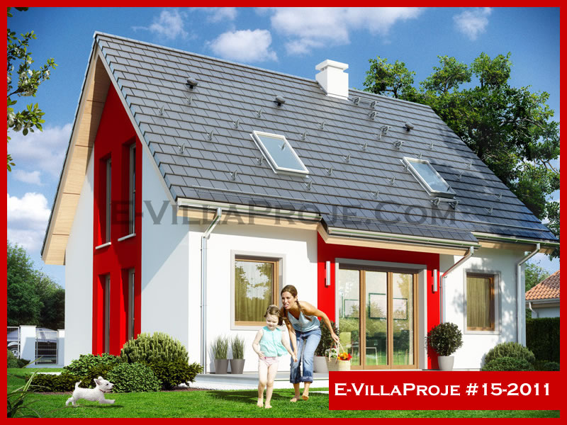 CVL-15-2011 • 154 m² 4+1 Dubleks Çelik Villa - Mimari Dış Cephe ve Kat Planı