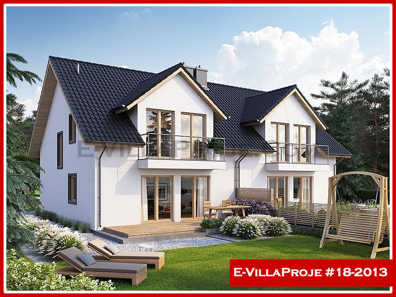 CVL-18-2013 • 157 m² 4+1 Dubleks Çelik Villa - Mimari Dış Cephe ve Kat Planı