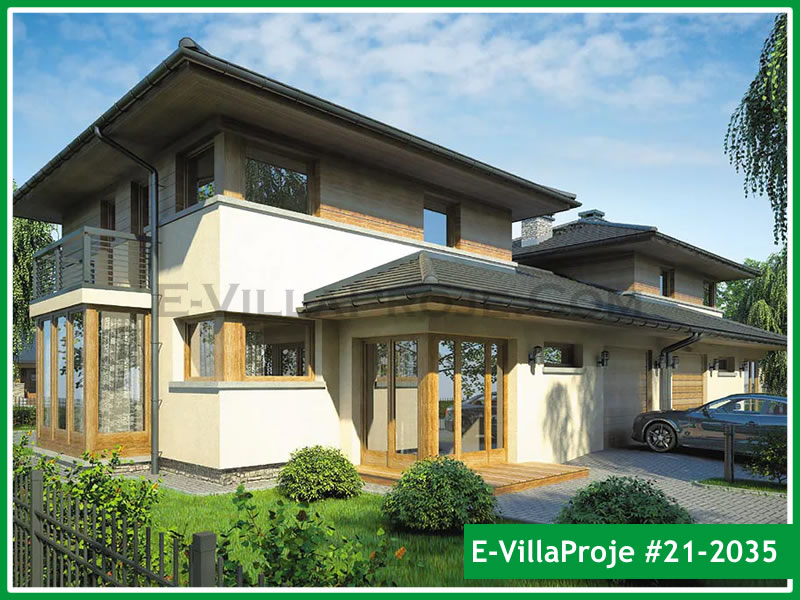 CVL-21-2035 • 158 m² 4+1 Dubleks Çelik Villa - Mimari Kat Planı ve Dış Cephe