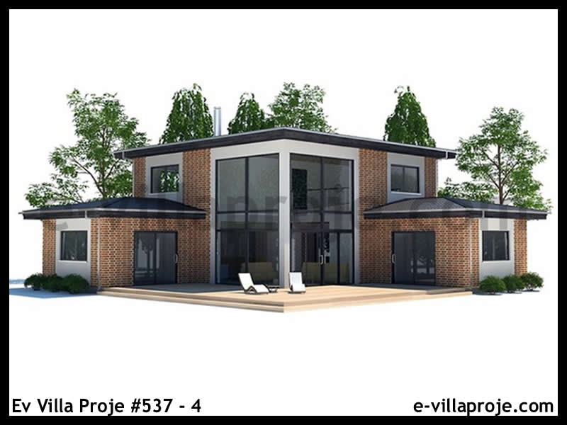 CVL-537-4 • 160 m² 4+1 Dubleks Çelik Villa - Mimari Kat Planı ve Dış Cephe