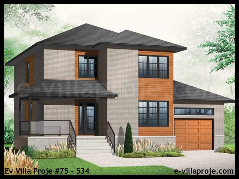 CVL-75-534 • 160 m² 4+1 Dubleks Çelik Villa - Mimari Kat Planı ve Dış Cephe