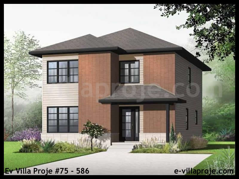 CVL-75-586 • 160 m² 4+1 Dubleks Çelik Villa - Mimari Kat Planı ve Dış Cephe