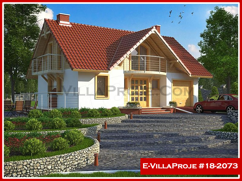 CVL-18-2073 • 160 m² 4+1 Dubleks Çelik Villa - Mimari Kat Planı ve Dış Cephe