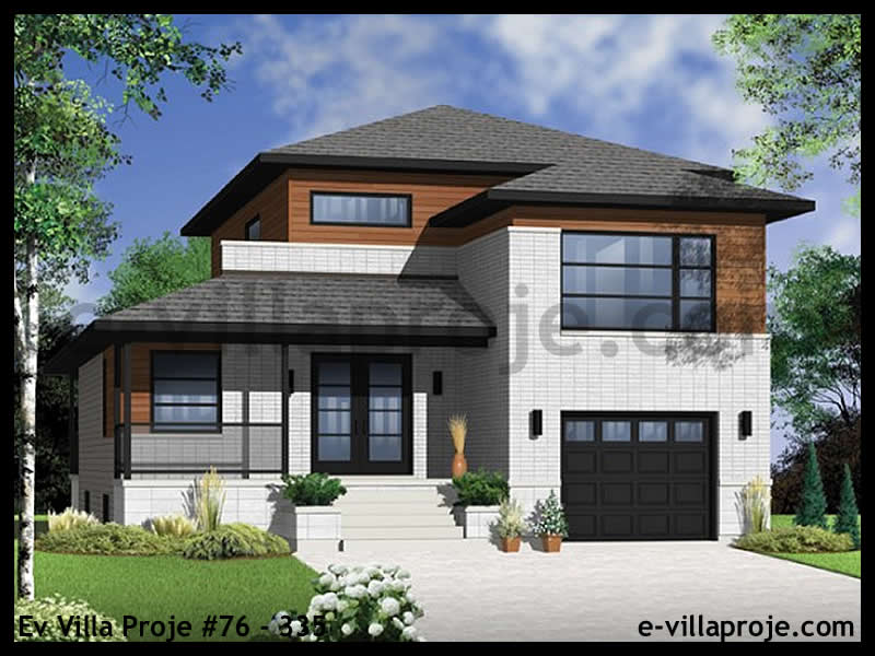 CVL-76-335 • 161 m² 4+1 Dubleks Çelik Villa - Mimari Kat Planı ve Dış Cephe