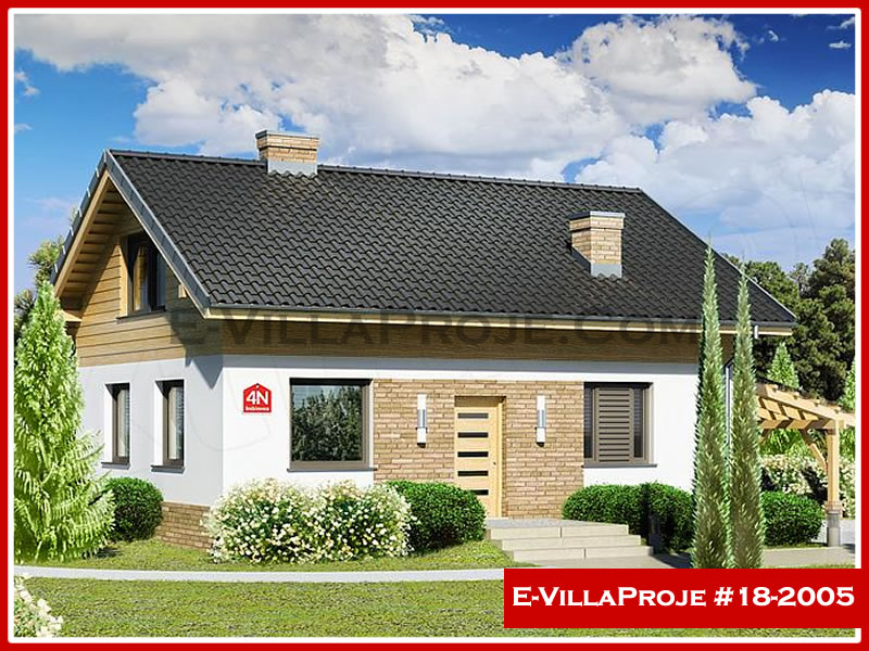 CVL-18-2005 • 163 m² 4+1 Dubleks Çelik Villa - Mimari Kat Planı ve Dış Cephe