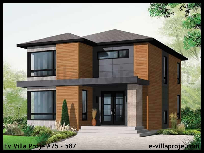 CVL-75-587 • 167 m² 4+1 Dubleks Çelik Villa - Mimari Kat Planı ve Dış Cephe