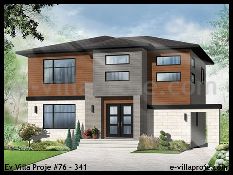 CVL-76-341 • 169 m² 4+1 Dubleks Çelik Villa - Mimari Kat Planı ve Dış Cephe