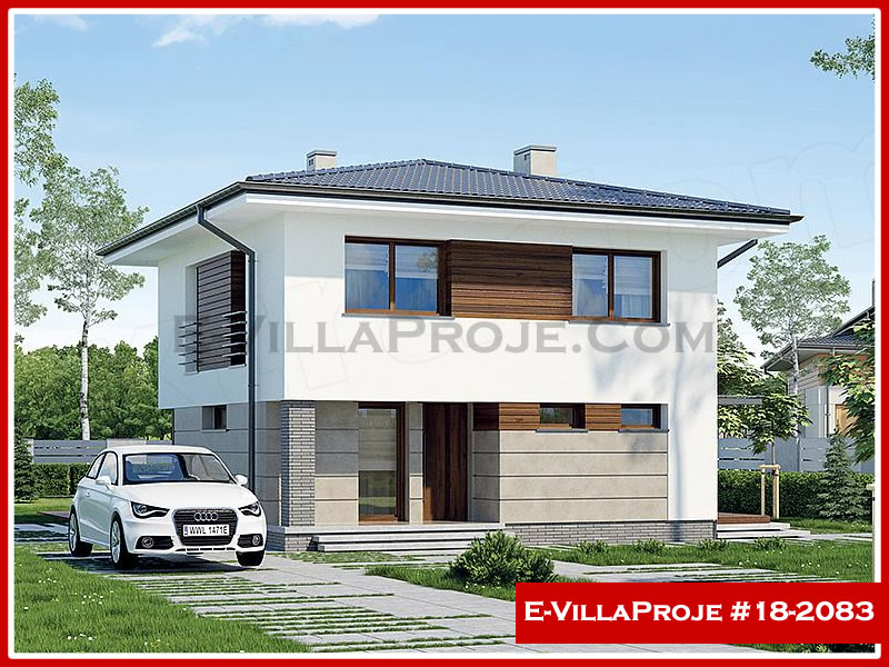 CVL-18-2083 • 173 m² 4+1 Dubleks Çelik Villa - Mimari Kat Planı ve Dış Cephe