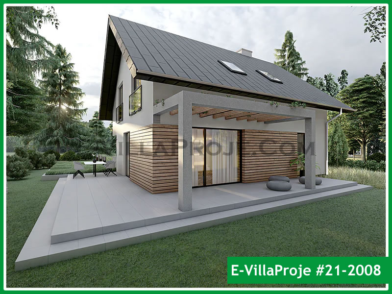 CVL-21-2008 • 176 m² 4+1 Dubleks Çelik Villa - Mimari Dış Cephe ve Kat Planı