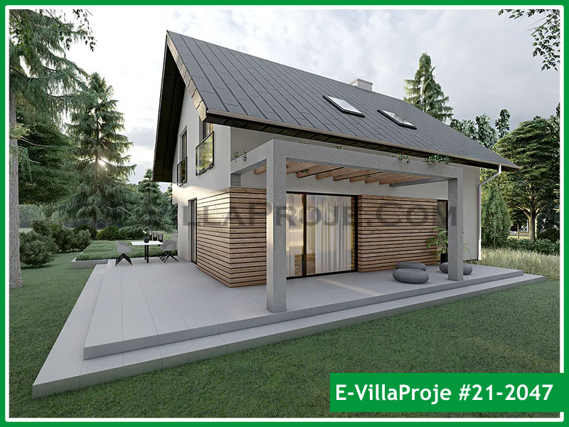 CVL-21-2047 • 177 m² 4+1 Dubleks Çelik Villa - Mimari Kat Planı ve Dış Cephe