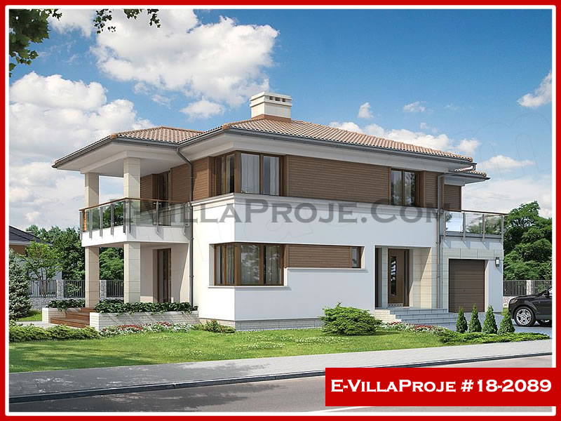 CVL-18-2089 • 180 m² 5+1 Dubleks Çelik Villa - Mimari Kat Planı ve Dış Cephe