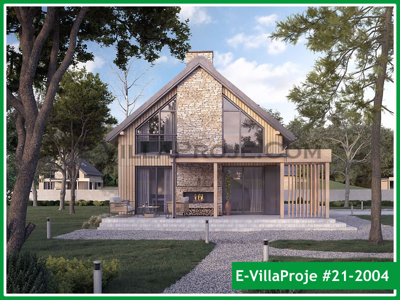 CVL-21-2004 • 183 m² 5+1 Dubleks Çelik Villa - Mimari Kat Planı ve Dış Cephe