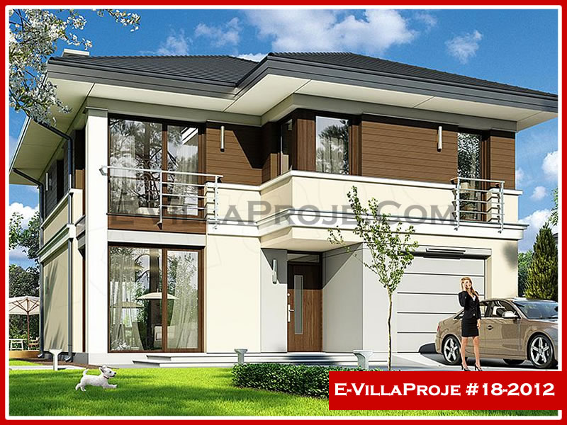 CVL-18-2012 • 184 m² 5+1 Dubleks Çelik Villa - Mimari Kat Planı ve Dış Cephe