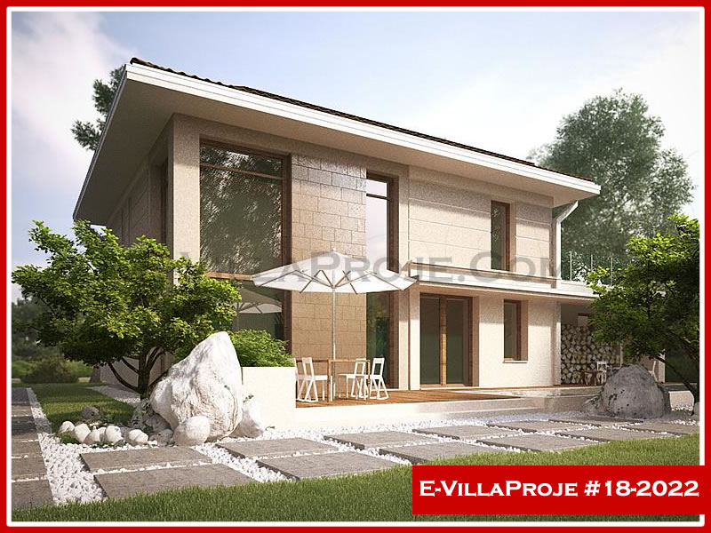 CVL-18-2022 • 185 m² 5+1 Dubleks Çelik Villa - Mimari Kat Planı ve Dış Cephe