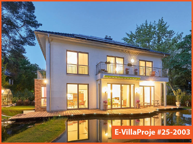 CVL-25-2003 • 186 m² 5+1 Dubleks Çelik Villa - Mimari Kat Planı ve Dış Cephe