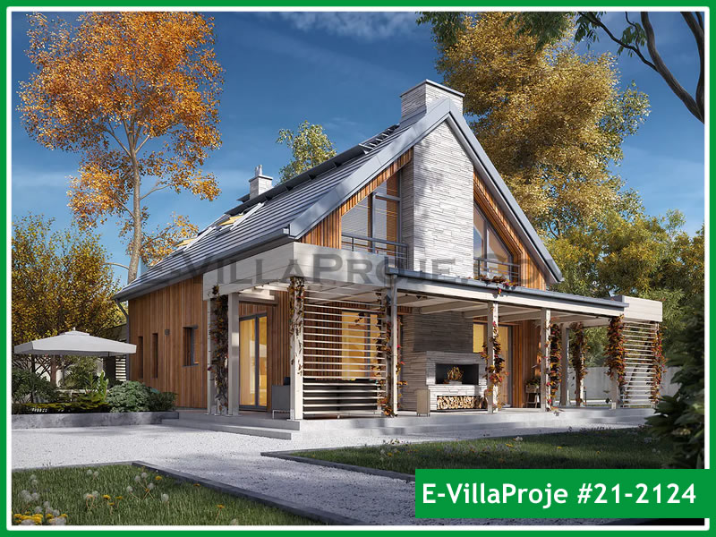CVL-21-2124 • 187 m² 5+1 Dubleks Çelik Villa - Mimari Kat Planı ve Dış Cephe