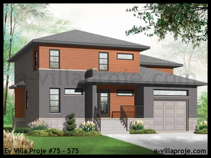 CVL-75-575 • 189 m² 5+1 Dubleks Çelik Villa - Mimari Kat Planı ve Dış Cephe