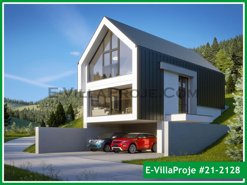 CVL-21-2128 • 191 m² 5+1 Dubleks Çelik Villa - Mimari Kat Planı ve Dış Cephe