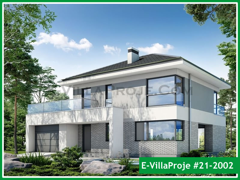 CVL-21-2002 • 193 m² 5+1 Dubleks Çelik Villa - Mimari Kat Planı ve Dış Cephe