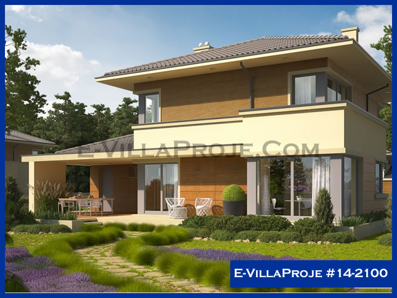 CVL-14-2100 • 193 m² 5+1 Dubleks Çelik Villa - Mimari Dış Cephe ve Kat Planı