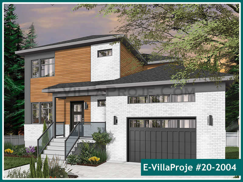 CVL-20-2004 • 194 m² 5+1 Dubleks Çelik Villa - Mimari Kat Planı ve Dış Cephe