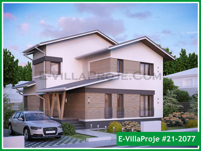 CVL-21-2077 • 196 m² 5+1 Dubleks Çelik Villa - Mimari Kat Planı ve Dış Cephe