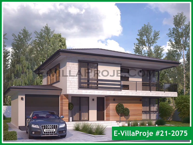 CVL-21-2075 • 201 m² 5+1 Dubleks Çelik Villa - Mimari Kat Planı ve Dış Cephe