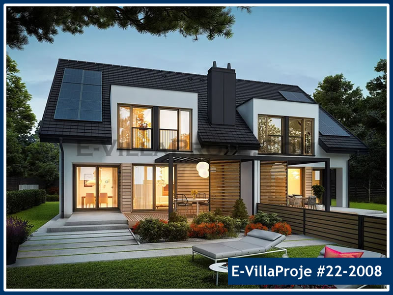 CVL-22-2008 • 202 m² 5+1 Dubleks Çelik Villa - Mimari Kat Planı ve Dış Cephe