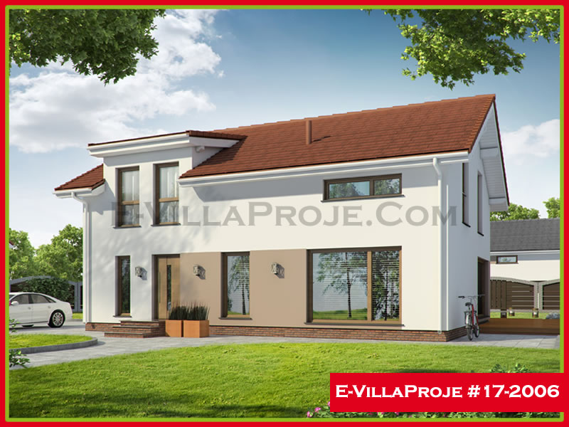 CVL-17-2006 • 202 m² 5+1 Dubleks Çelik Villa - Mimari Dış Cephe ve Kat Planı